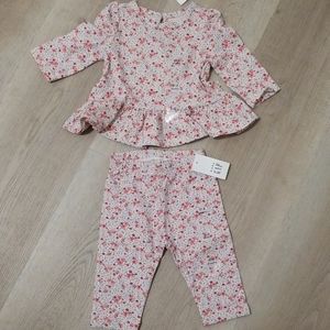 Floral Peplum Outfit Set